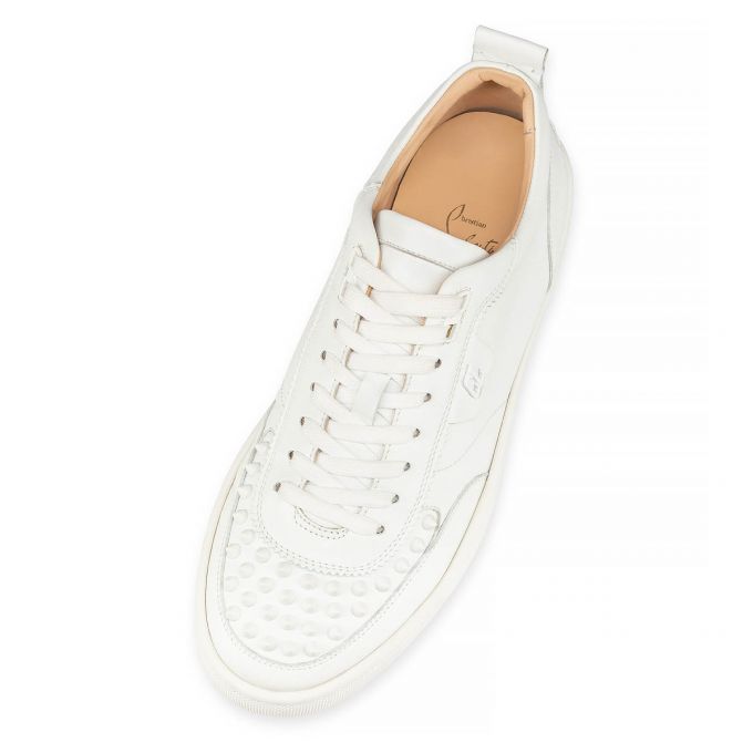 Adidași Christian Louboutin Happyrui Spikes 000 Mat Calf Sneakers Barbati Albi | RO06796