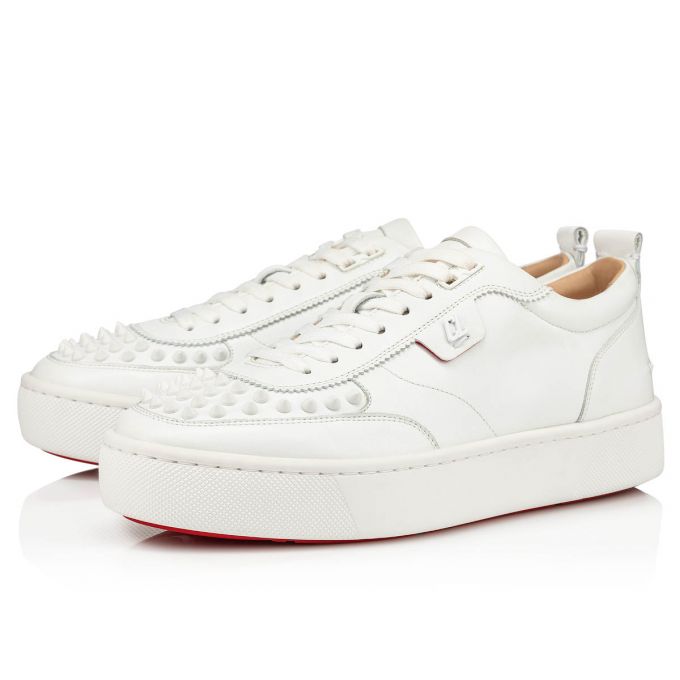 Adidași Christian Louboutin Happyrui Spikes 000 Mat Calf Sneakers Barbati Albi | RO06796