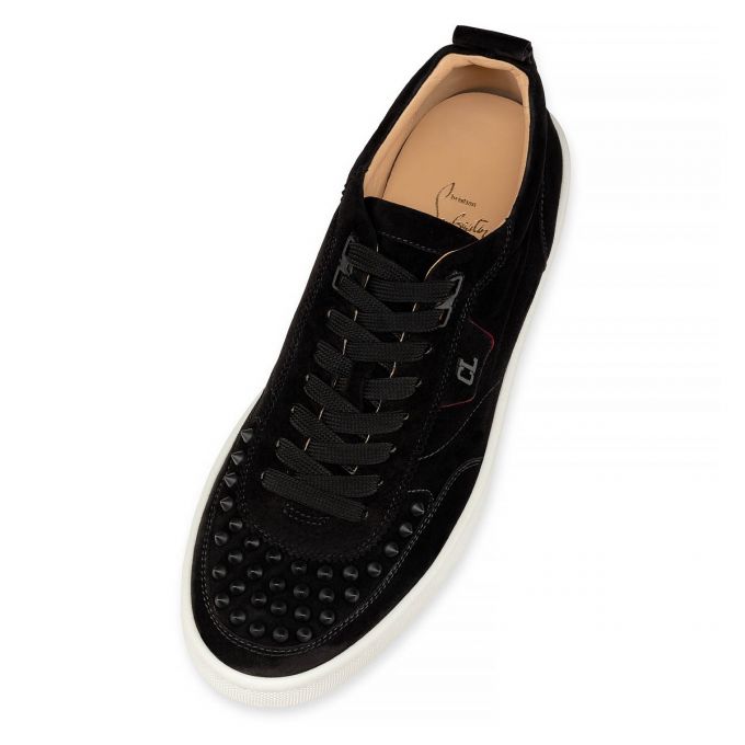 Adidași Christian Louboutin Happyrui Spikes 000 Mat Veau Velours Sneakers Barbati Negrii | RO64460