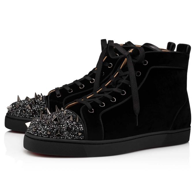 Adidași Christian Louboutin Lou Pik Pik P S 000 Version Strass Sneakers Barbati Negrii | RO21933