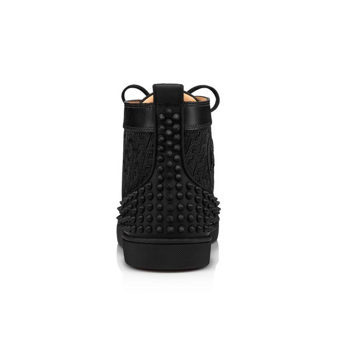 Adidași Christian Louboutin Lou Spikes 2 Bumbac Sneakers Barbati Negrii | RO70823