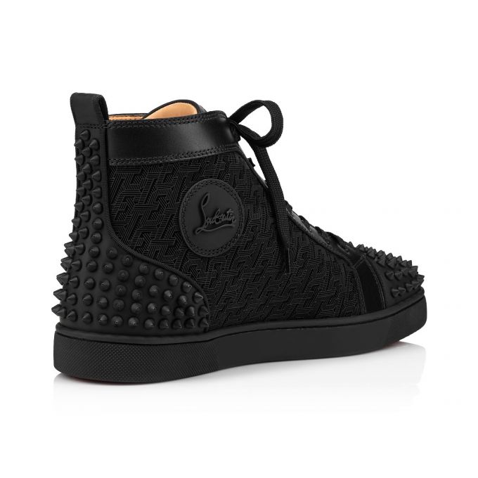 Adidași Christian Louboutin Lou Spikes 2 Bumbac Sneakers Barbati Negrii | RO70823