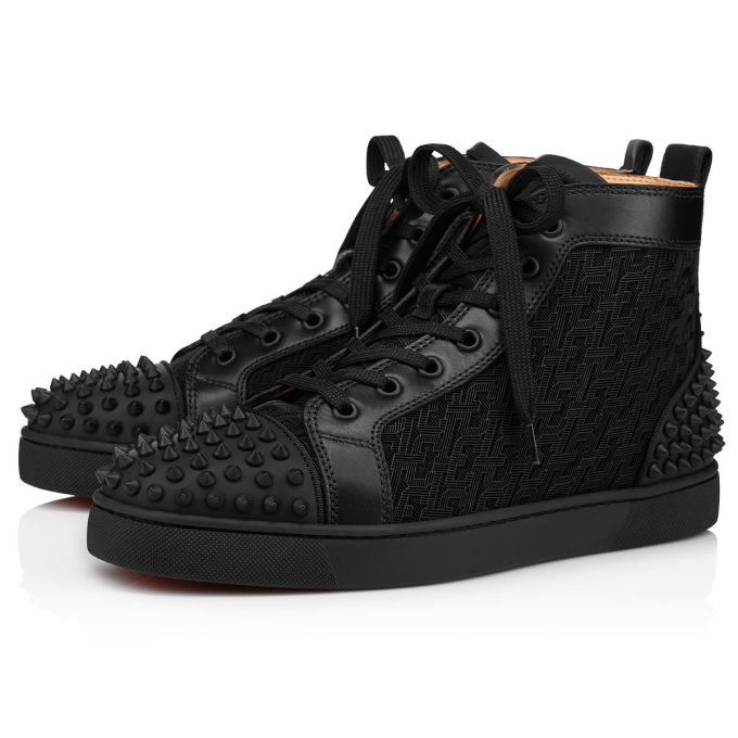 Adidași Christian Louboutin Lou Spikes 2 Bumbac Sneakers Barbati Negrii | RO70823