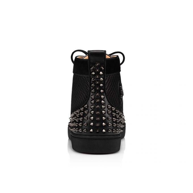 Adidași Christian Louboutin Lou Spikes 2 Bumbac Sneakers Barbati Negrii | RO77167