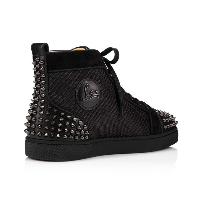 Adidași Christian Louboutin Lou Spikes 2 Bumbac Sneakers Barbati Negrii | RO77167