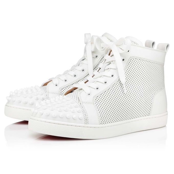 Adidași Christian Louboutin Lou Spikes Calf Sneakers Dama Albi | RO96592