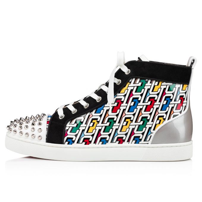 Adidași Christian Louboutin Lou Spikes Orlato Calf Sneakers Barbati Colorati Argintii | RO07351