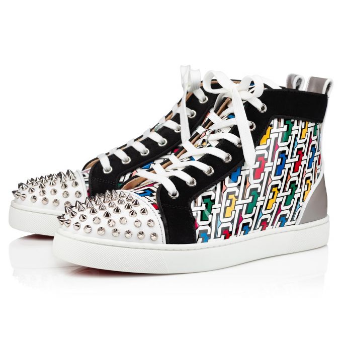 Adidași Christian Louboutin Lou Spikes Orlato Calf Sneakers Barbati Colorati Argintii | RO07351