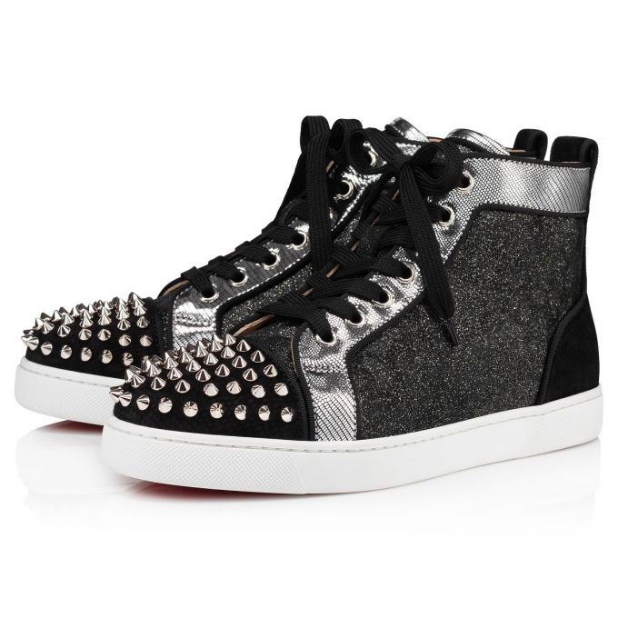 Adidași Christian Louboutin Lou Spikes Orlato Version Veau Velours Sneakers Dama Negrii | RO19982