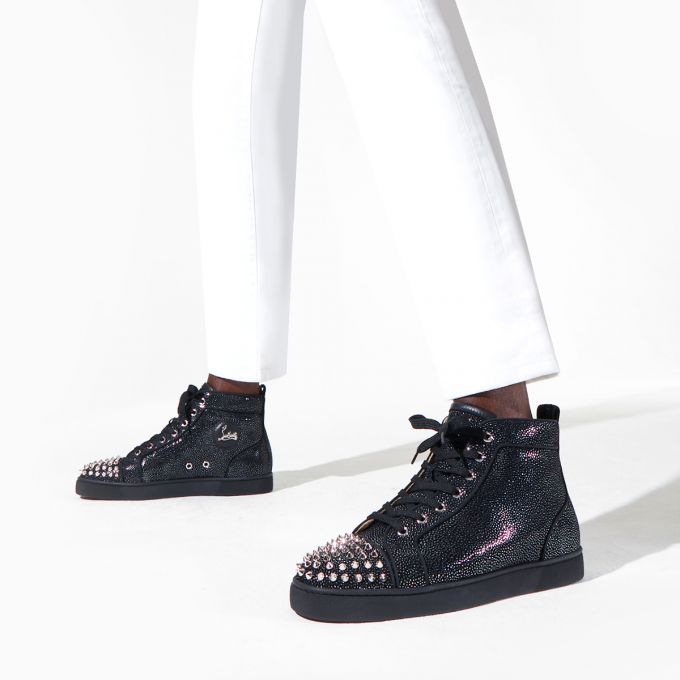 Adidași Christian Louboutin Lou Spikes Orla 000 Version Sneakers Barbati Negrii | RO27422