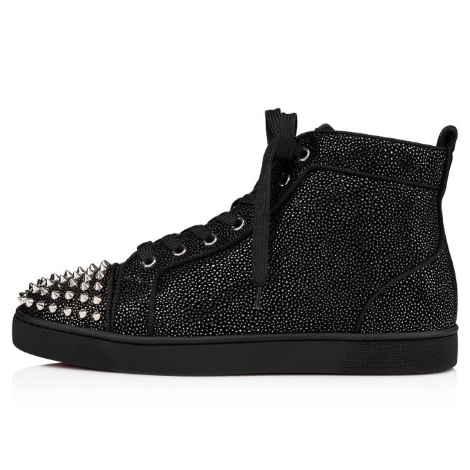 Adidași Christian Louboutin Lou Spikes Orla 000 Version Sneakers Barbati Negrii | RO27422