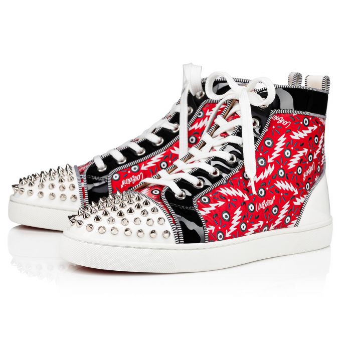 Adidași Christian Louboutin Lou Spikes Orlato Version Creative Fabric Sneakers Barbati Rosii | RO37188