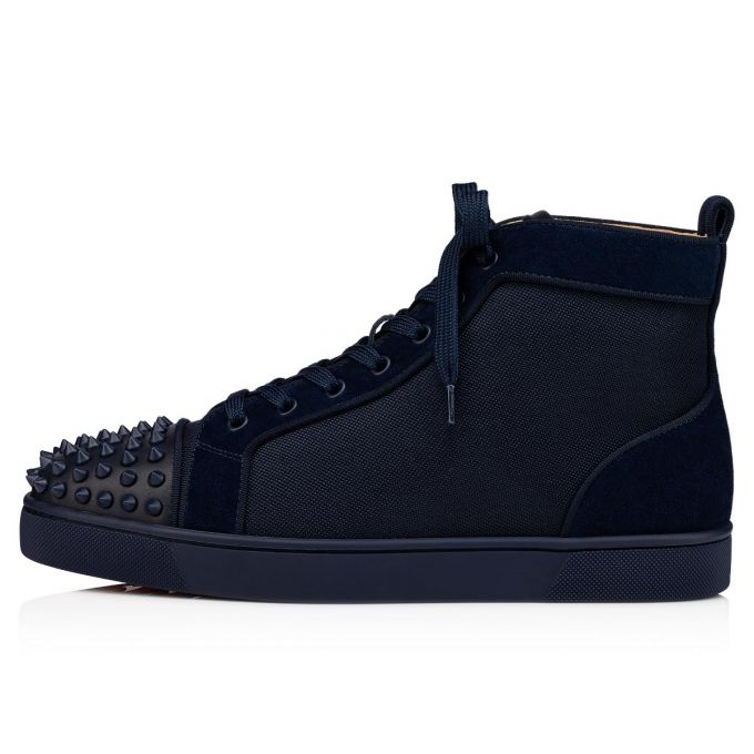 Adidași Christian Louboutin Lou Spikes Orlato Creative Fabric Sneakers Barbati Bleumarin | RO46159