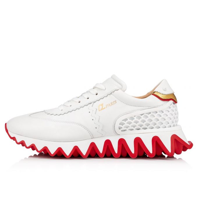 Adidași Christian Louboutin Loubishark Version Calf Sneakers Barbati Albi | RO55612