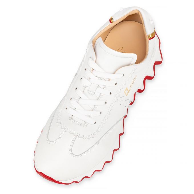 Adidași Christian Louboutin Loubishark Version Calf Sneakers Barbati Albi | RO55612