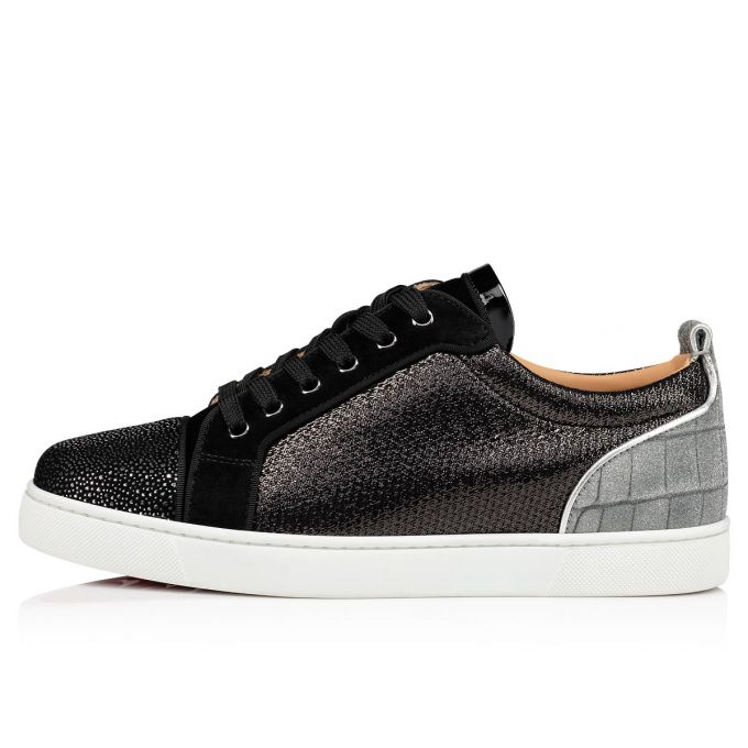 Adidași Christian Louboutin Louis Junior Orlato Creative Piele Sneakers Barbati Negrii Argintii | RO39138