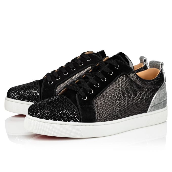 Adidași Christian Louboutin Louis Junior Orlato Creative Piele Sneakers Barbati Negrii Argintii | RO39138