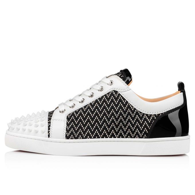 Adidași Christian Louboutin Louis Junior Spikes Orlato Bumbac Sneakers Barbati Albi Negrii | RO44964