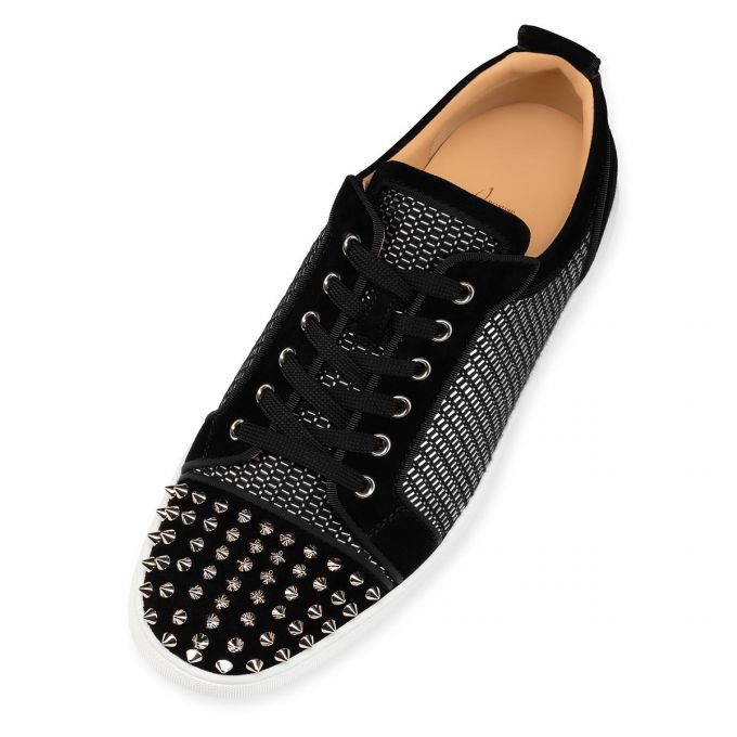 Adidași Christian Louboutin Louis Junior Spikes Orlato Bumbac Sneakers Barbati Negrii Argintii | RO73835