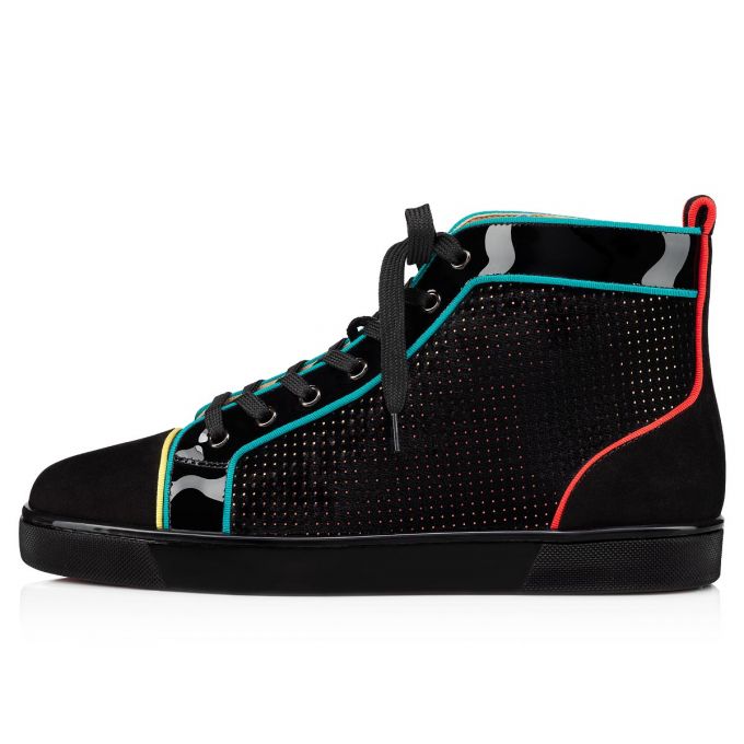 Adidași Christian Louboutin Louis Orlato Velvet Sneakers Barbati Negrii Colorati | RO23900