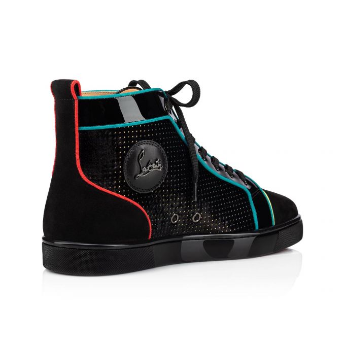 Adidași Christian Louboutin Louis Orlato Velvet Sneakers Barbati Negrii Colorati | RO23900