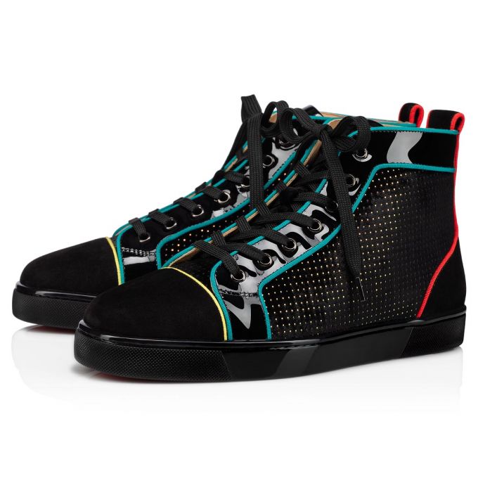 Adidași Christian Louboutin Louis Orlato Velvet Sneakers Barbati Negrii Colorati | RO23900