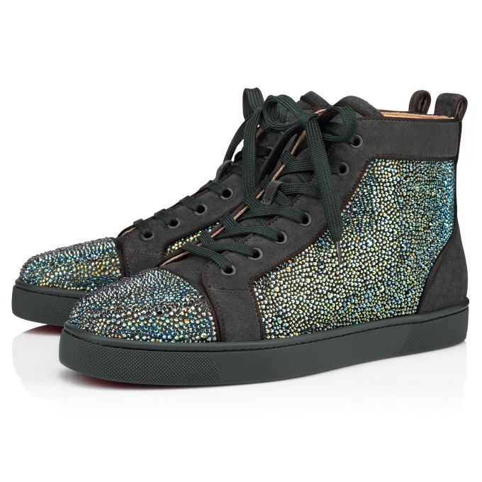 Adidași Christian Louboutin Louis Orlato 000 Tsar/Cry Irid Green Strass Sneakers Barbati Gri Inchis Colorati | RO90258