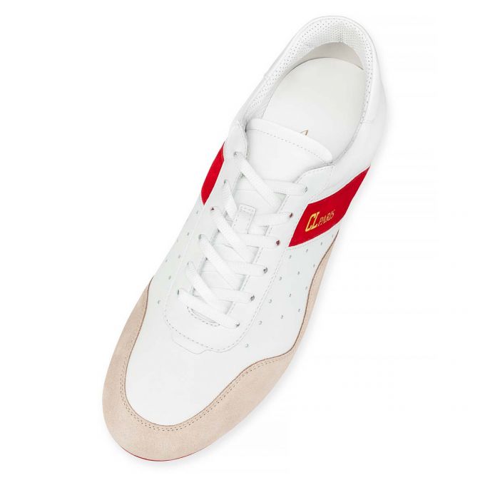 Adidași Christian Louboutin My K Low Calf Sneakers Barbati Albi | RO96846