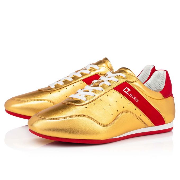 Adidași Christian Louboutin My K Low Nappa Sneakers Barbati Aurii Rosii | RO23898