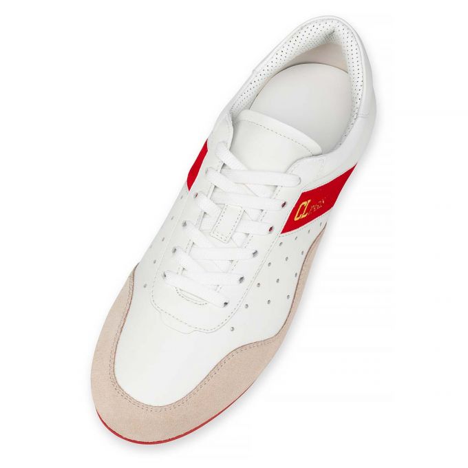 Adidași Christian Louboutin My K Low Piele Intoarsa Sneakers Dama Albi | RO72964