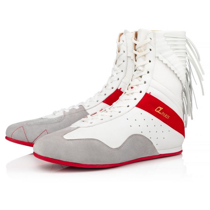 Adidași Christian Louboutin My K.O. Version Calf Sneakers Barbati Albi | RO35560