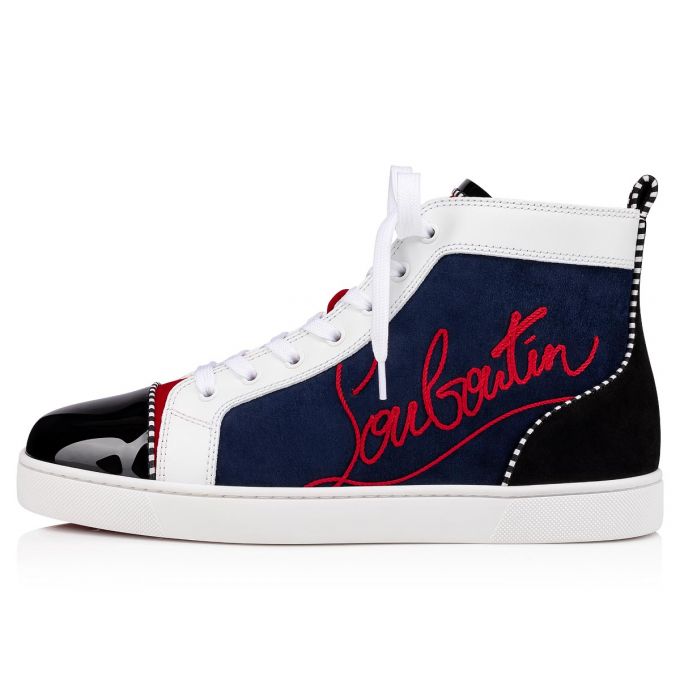 Adidași Christian Louboutin Navy Louis 000 Version Veau Velours Sneakers Barbati Colorati | RO44412