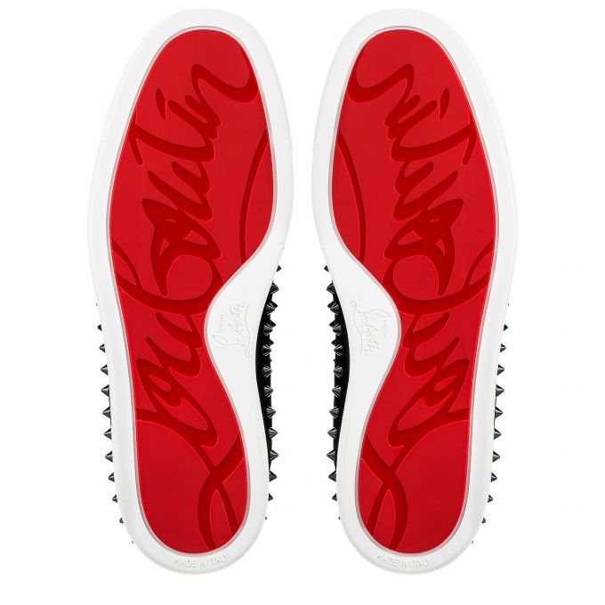 Adidași Christian Louboutin Pik Barca 000 Veau Velours Sneakers Barbati Negrii | RO14463