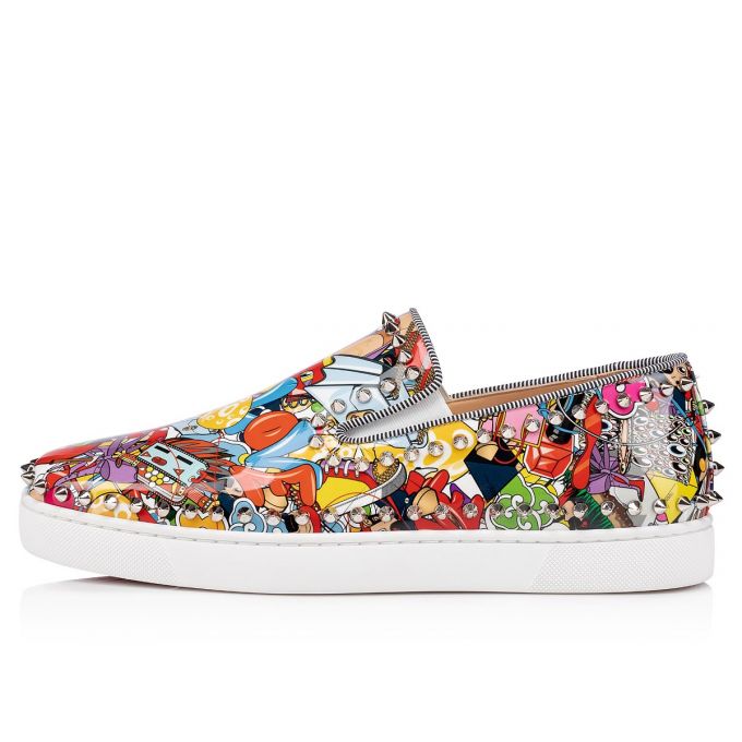 Adidași Christian Louboutin Pik Barca Creative Piele Sneakers Barbati Colorati Argintii | RO56811