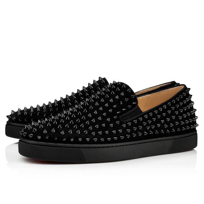 Adidași Christian Louboutin Roller-boat 000 Veau Velours Sneakers Barbati Negrii | RO18663