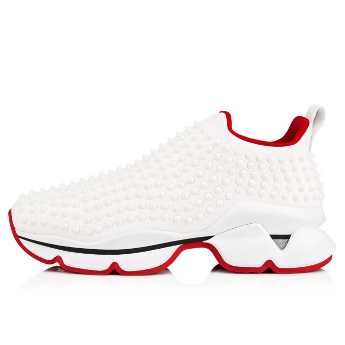 Adidași Christian Louboutin Spike-sock 000 Mat Neopren Sneakers Barbati Albi Rosii | RO39548