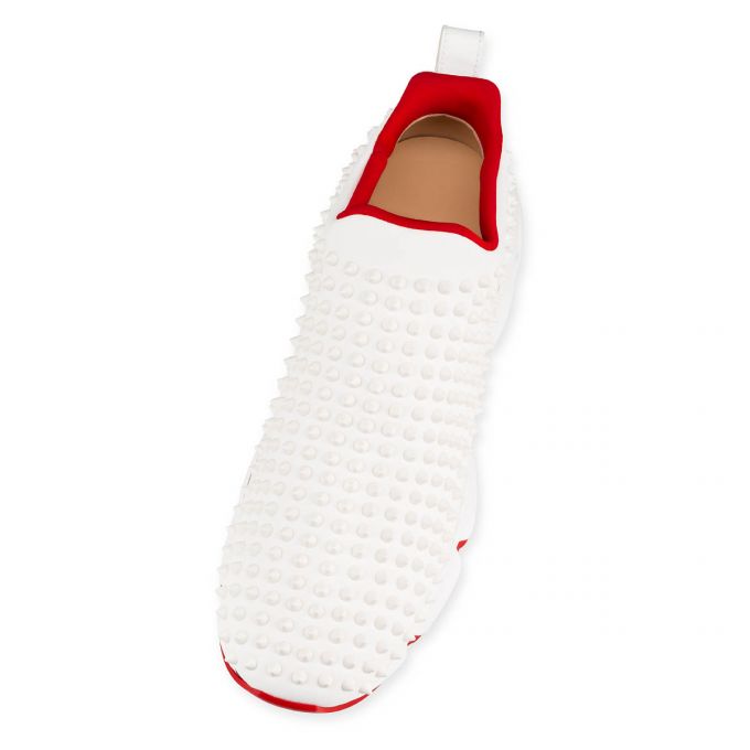 Adidași Christian Louboutin Spike-sock 000 Mat Neopren Sneakers Barbati Albi Rosii | RO39548