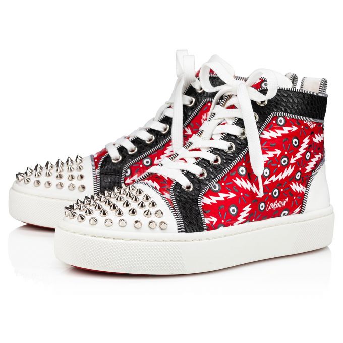 Adidași Christian Louboutin Super Lou Spikes Orlato Version Creative Fabric Sneakers Dama Rosii | RO15752