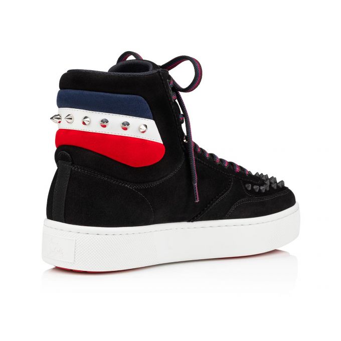 Adidași Christian Louboutin Top Rui Spikes Creative Piele Sneakers Barbati Negrii | RO37268