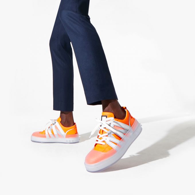 Adidași Christian Louboutin Vida Viva Calf Sneakers Barbati Portocalii | RO38485