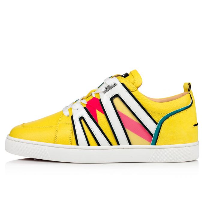 Adidași Christian Louboutin Vida Viva Calf Sneakers Barbati Galbeni | RO77449