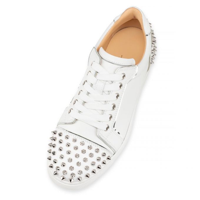 Adidași Christian Louboutin Vieira 2 Calf Sneakers Dama Albi Argintii | RO30317