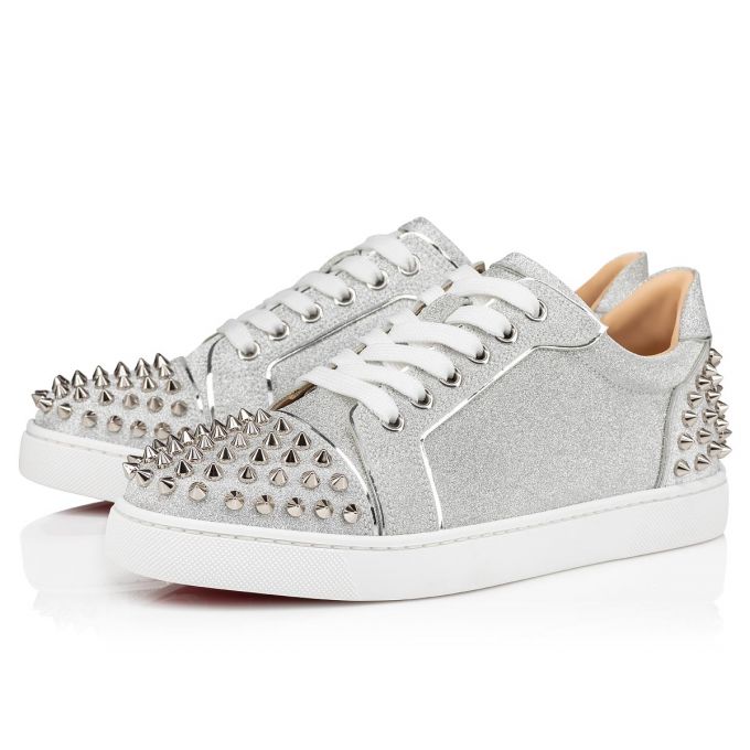 Adidași Christian Louboutin Vieira 2 Glitter Sneakers Dama Argintii | RO39189