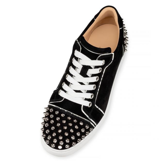 Adidași Christian Louboutin Vieira 2 Veau Velours Sneakers Dama Negrii Argintii | RO98966