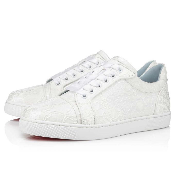 Adidași Christian Louboutin Vieira Orlato Dantela Sneakers Dama Albi Albastri | RO15892