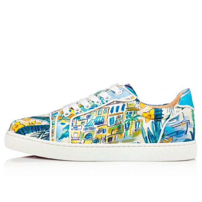 Adidași Christian Louboutin Vieira Silk Sneakers Dama Colorati Albi | RO33227