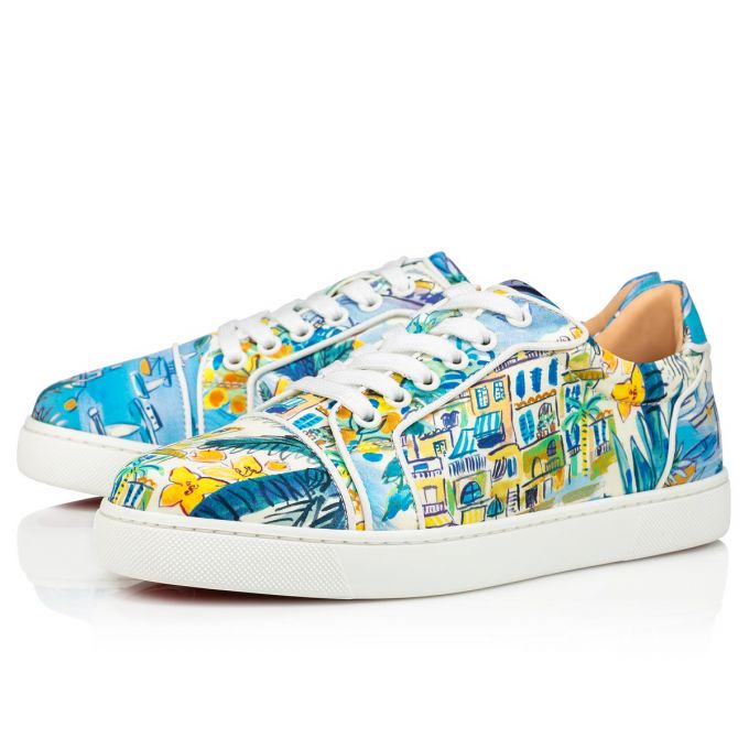 Adidași Christian Louboutin Vieira Silk Sneakers Dama Colorati Albi | RO33227