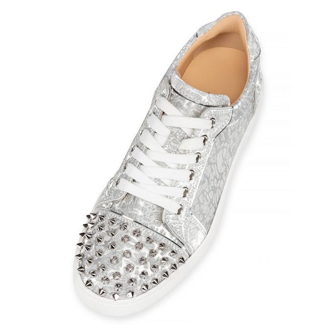 Adidași Christian Louboutin Vieira Spikes Specchio/Laminato Sneakers Dama Argintii | RO53996