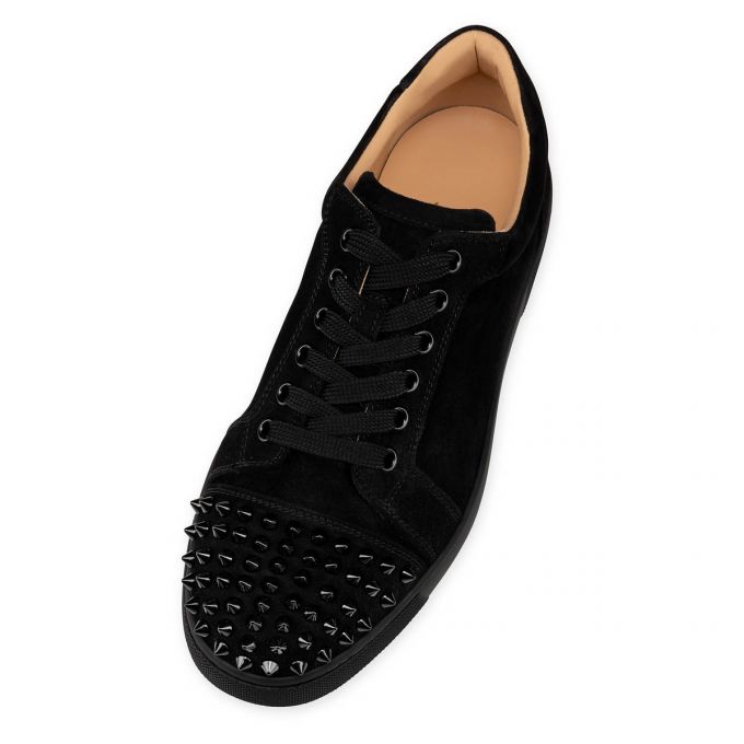 Adidași Christian Louboutin Vieira Spikes 000 Veau Velours Sneakers Dama Negrii | RO74892