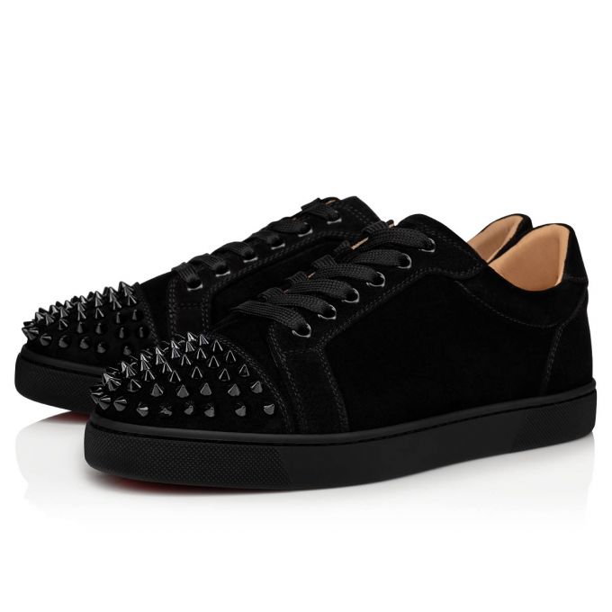 Adidași Christian Louboutin Vieira Spikes 000 Veau Velours Sneakers Dama Negrii | RO74892